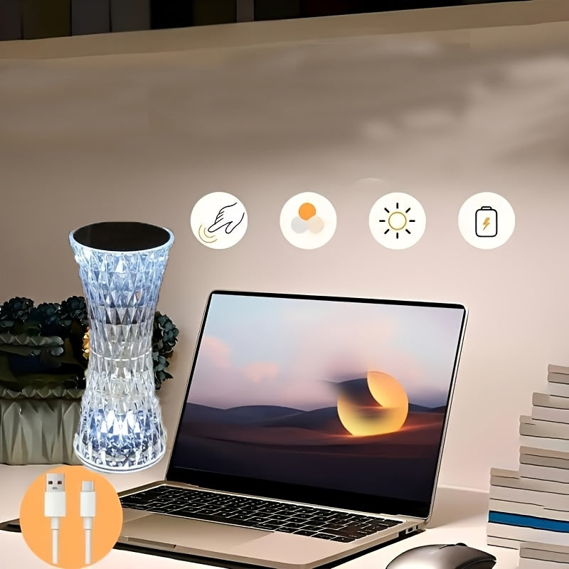 Stylish Bedside Lamp with a Crystal Touch Control