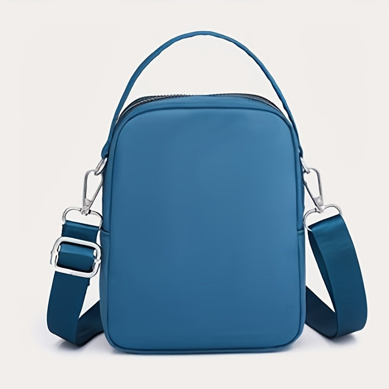 Lingzi Kangaroo Unisex Square Crossbody Bag - Adjustable Strap, Golden-Tone Hardware & Kangaroo Logo, Navy/Red/Black Casual Handbag for Men & Women, Compact Shoulder Purse for Phone, Wallet, Keys (Zipper Direction Varies)