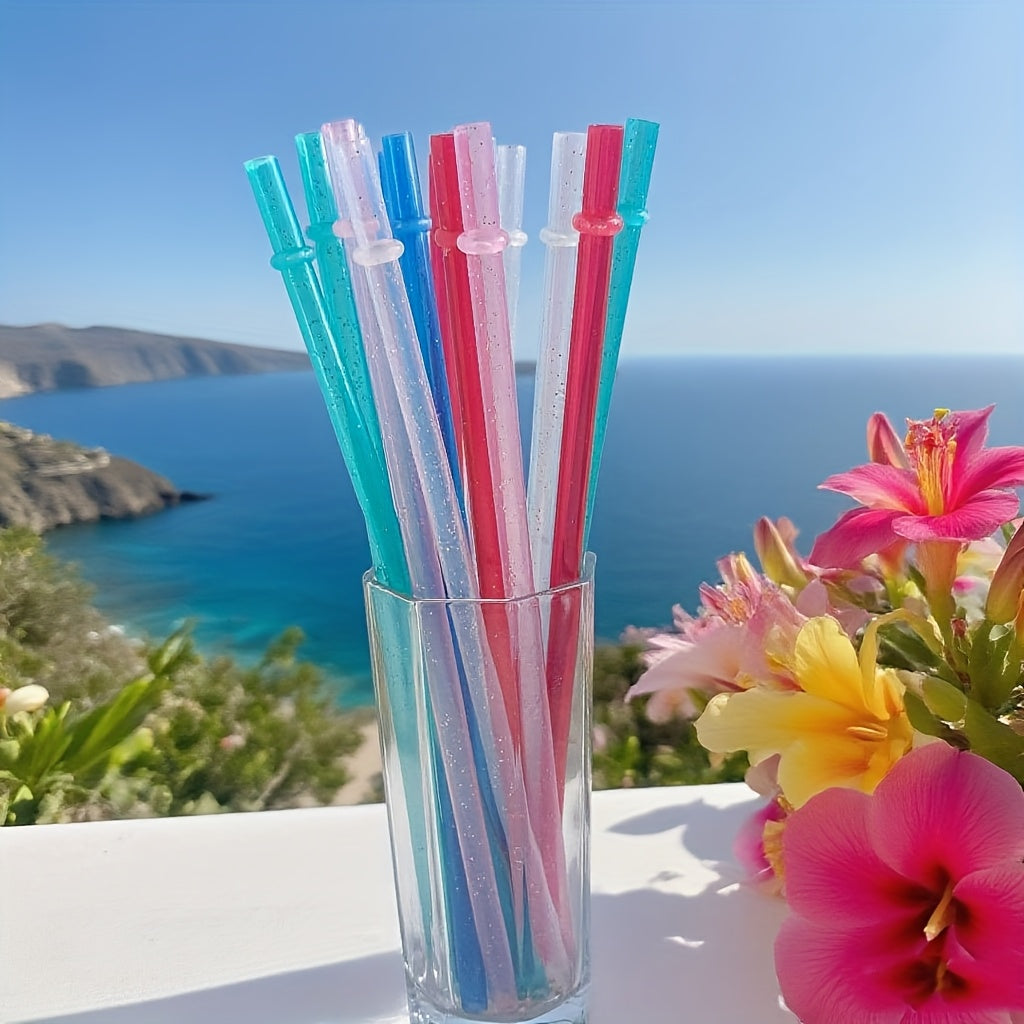 [Reusable Straw Kit] 12pcs Reusable Straw Kit - Durable PPSU Replacement Straws for 20oz-40oz Sports Water Bottles | Compatible with Popular Tumblers, Easy to Clean with Included Brush Cleaner, Perfect for Valentine's Day & I