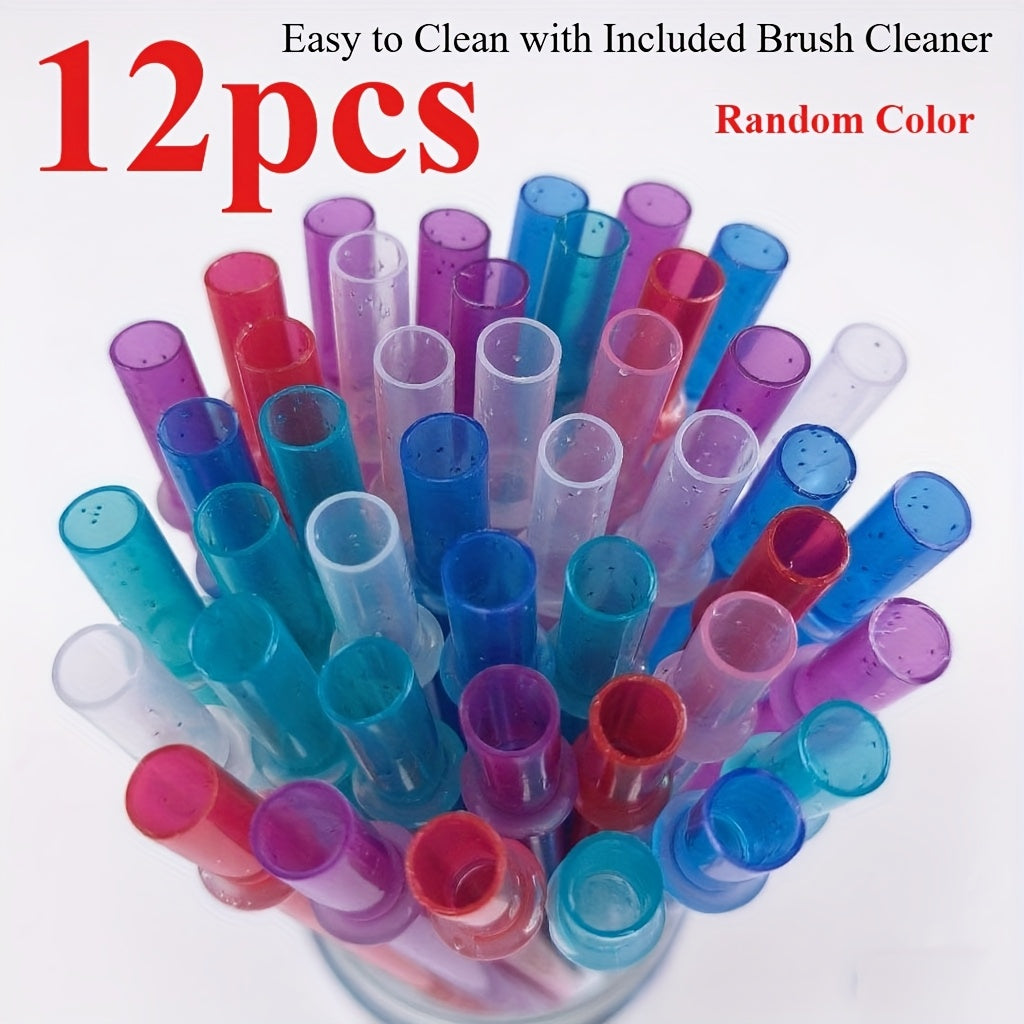 [Reusable Straw Kit] 12pcs Reusable Straw Kit - Durable PPSU Replacement Straws for 20oz-40oz Sports Water Bottles | Compatible with Popular Tumblers, Easy to Clean with Included Brush Cleaner, Perfect for Valentine's Day & I