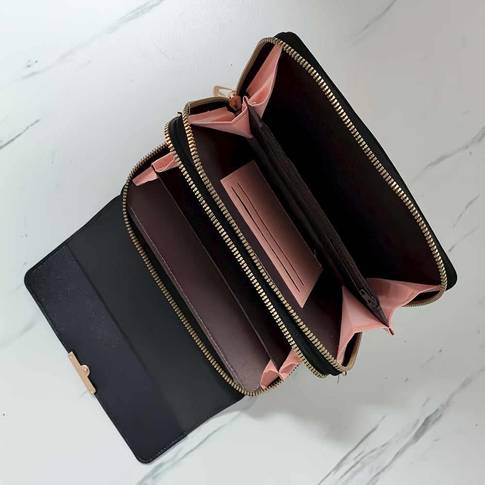 RFID Blocking Crossbody Bag with Adjustable Strap - Purse, Zipper Closure, Golden-Tone Hardware - Lightweight Everyday Messenger Bag for Women & Men, Valentine's Gift ( Burgundy/Black/Pink/Red/Green/Blue/Gray) - Working, Trav