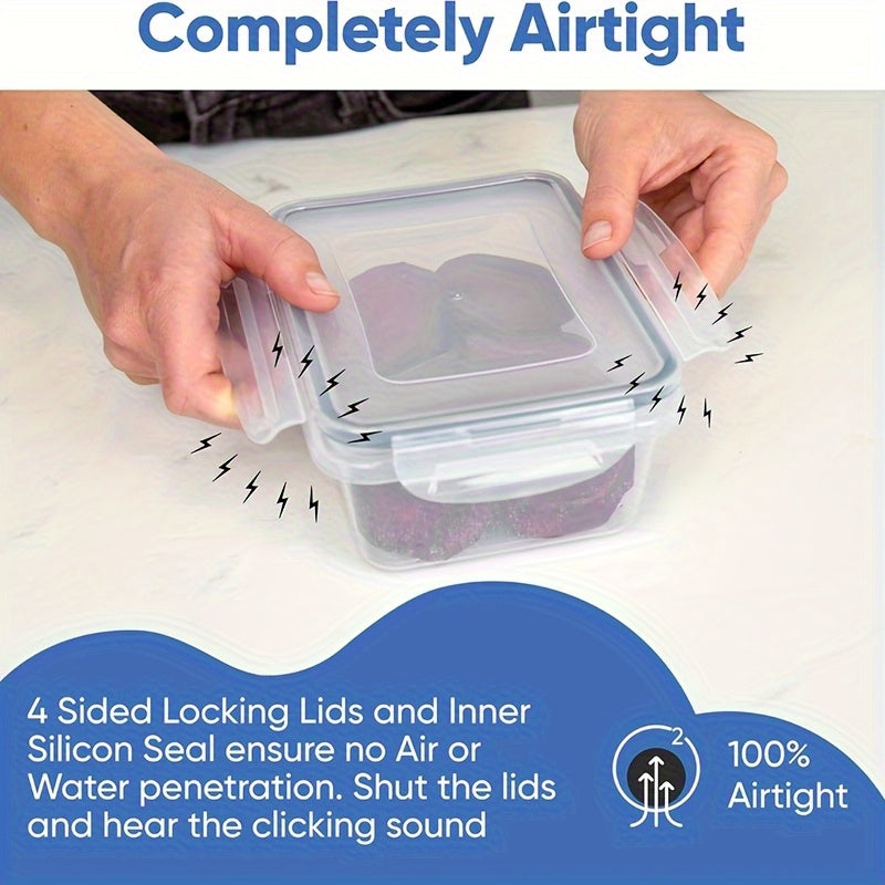 48pcs luxury food storage container set of high quality - sealed design, BPA free, easy to fasten lid, stackable microwave safe - including 24 containers, 24 lids, free labels, and kitchen storage marker pen