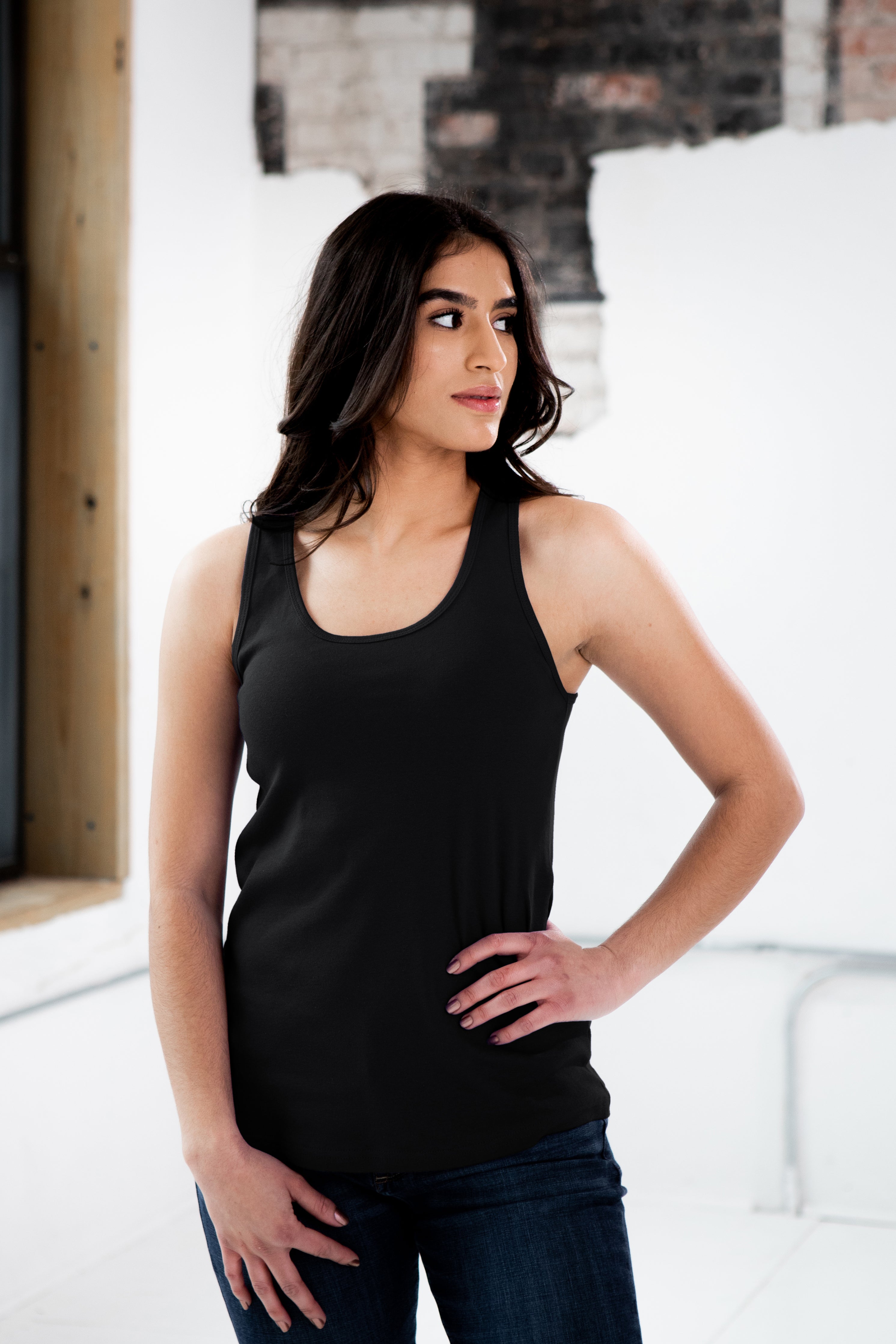 Ladies Premium Cotton Rib Racerback Tank