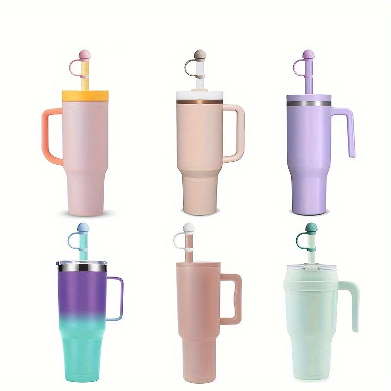 6pcs Silicone Straw Caps for 30/40oz Tumblers and Thermos, Food-Grade Silicone Material, Dustproof & Easy to Clean