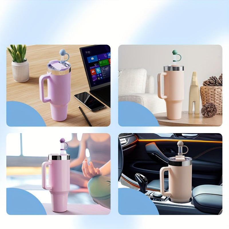 6pcs Silicone Straw Caps for 30/40oz Tumblers and Thermos, Food-Grade Silicone Material, Dustproof & Easy to Clean