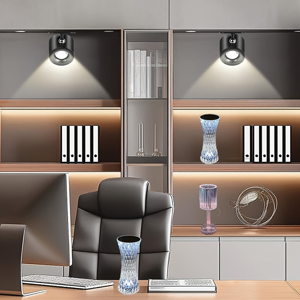 [Touch Control] Elegant Crystal Touch Control Bedside Lamp | Adjustable LED Light | Crystal | Dimmable, USB Charging, Rechargeable | Indoor Decor | Modern | Touch Control