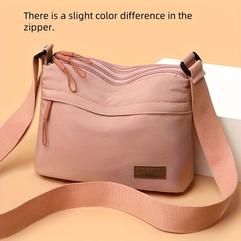 Available in 4 Colors - Women's Crossbody Bag with Large Capacity, Multi-Layer Zipper Closure and Adjustable Shoulder Strap, Suitable for Casual Outings, Office Commuting, Shopping, Gatherings, and Motherhood