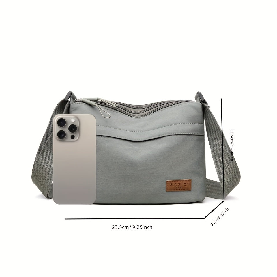 Available in 4 Colors - Women's Crossbody Bag with Large Capacity, Multi-Layer Zipper Closure and Adjustable Shoulder Strap, Suitable for Casual Outings, Office Commuting, Shopping, Gatherings, and Motherhood