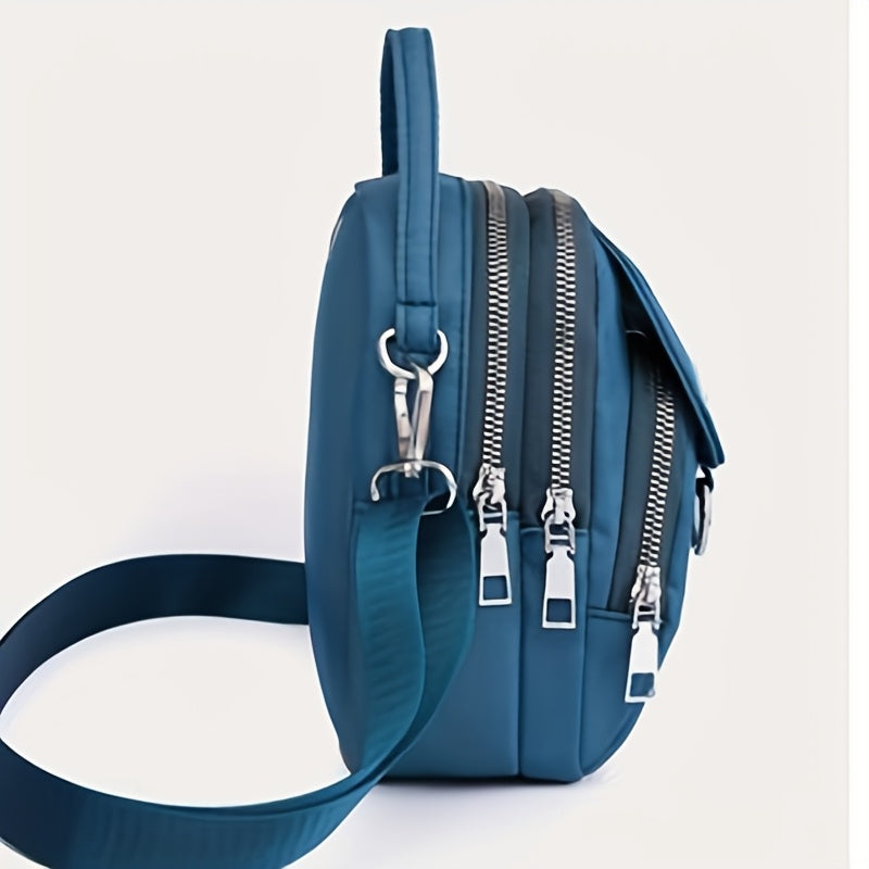 Lingzi Kangaroo Unisex Square Crossbody Bag - Adjustable Strap, Golden-Tone Hardware & Kangaroo Logo, Navy/Red/Black Casual Handbag for Men & Women, Compact Shoulder Purse for Phone, Wallet, Keys (Zipper Direction Varies)