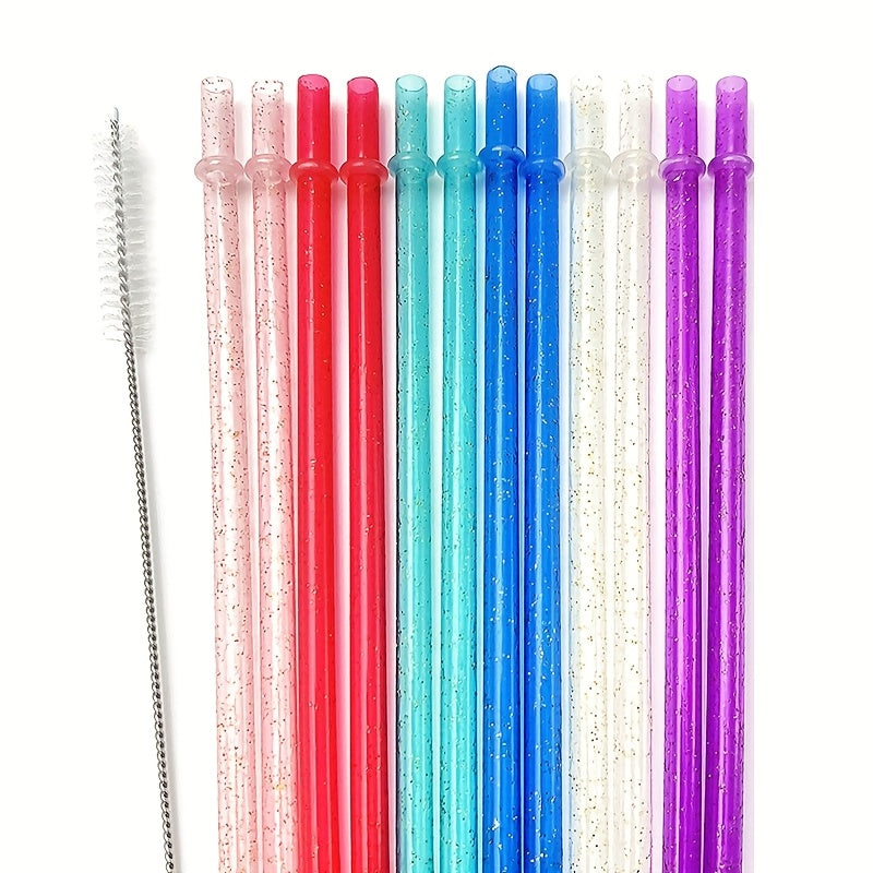 [Reusable Straw Kit] 12pcs Reusable Straw Kit - Durable PPSU Replacement Straws for 20oz-40oz Sports Water Bottles | Compatible with Popular Tumblers, Easy to Clean with Included Brush Cleaner, Perfect for Valentine's Day & I