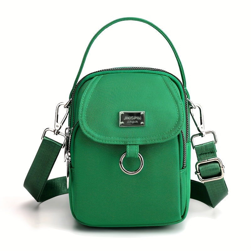 Lingzi Kangaroo Unisex Square Crossbody Bag - Adjustable Strap, Golden-Tone Hardware & Kangaroo Logo, Navy/Red/Black Casual Handbag for Men & Women, Compact Shoulder Purse for Phone, Wallet, Keys (Zipper Direction Varies)