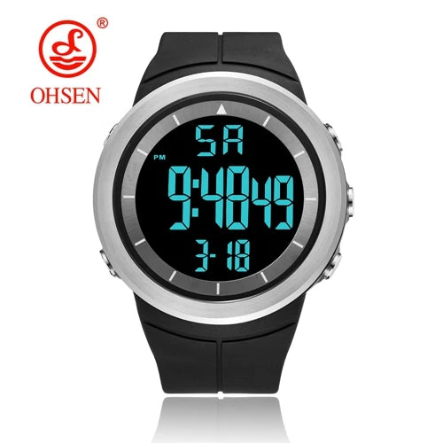 Digital Watches for Men Black 50M Diving Tactical Wristwatch Big Dial Waterproof Electronic Led Military Clocks Alarm Stopwatch