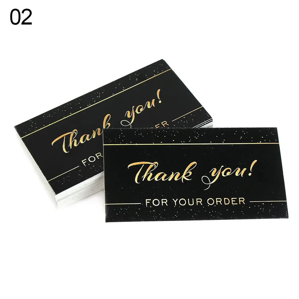 50PCS Thanks Greeting Cards Thank You Card For Supporting My Small Business Paper Seal Label Party Gift