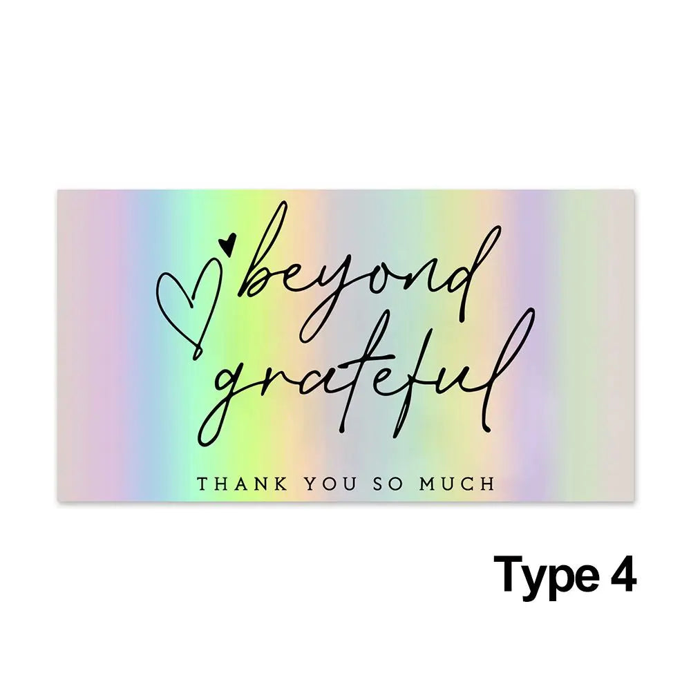 50PCS 5*9cm Greeting Postcard Online Retail Thanks Gorgeous Beyond Grateful Labels Thank You For Your Order Appreciate Cards