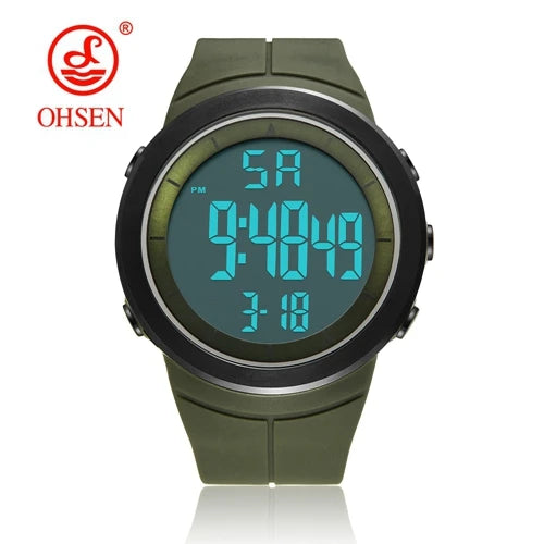 Digital Watches for Men Black 50M Diving Tactical Wristwatch Big Dial Waterproof Electronic Led Military Clocks Alarm Stopwatch