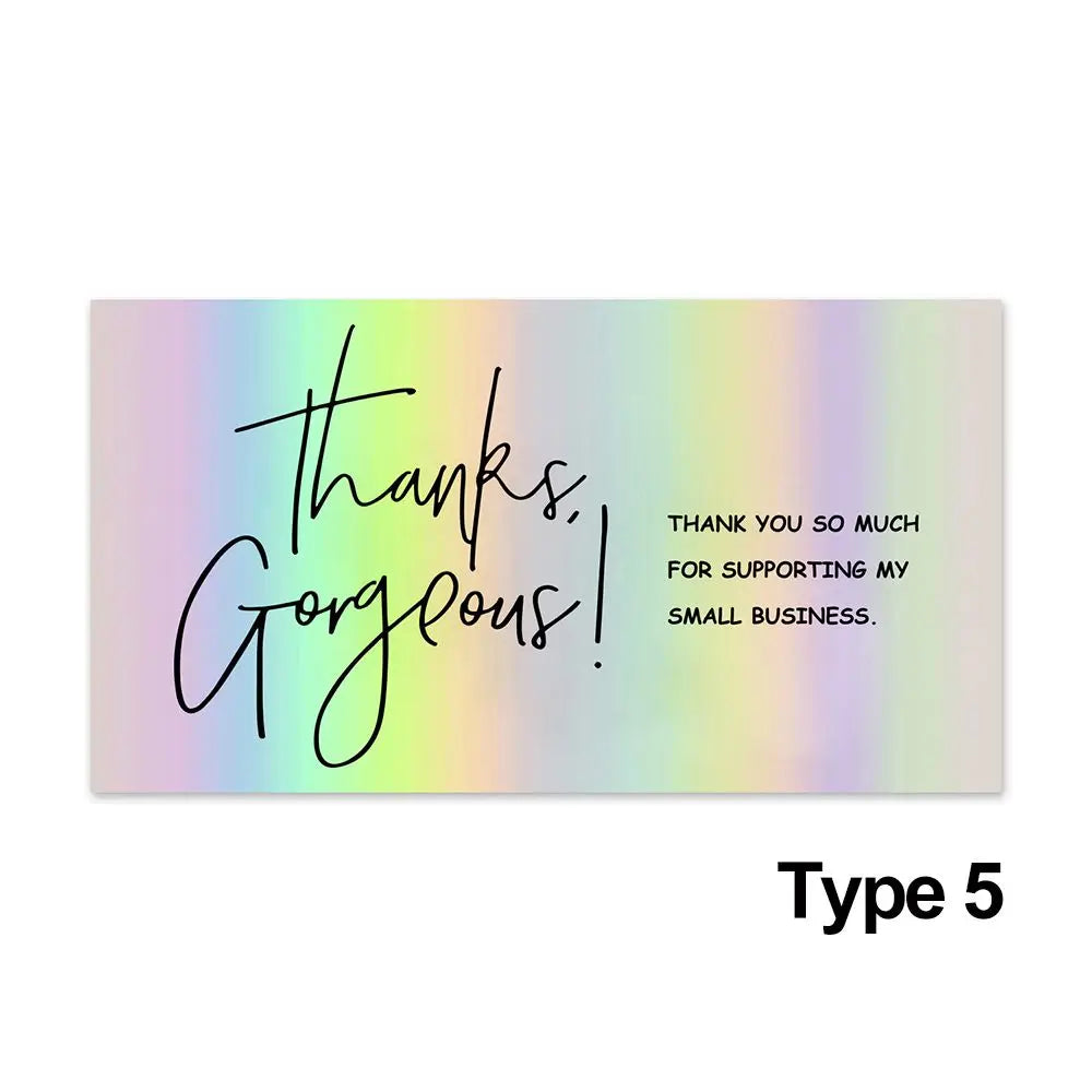 50PCS 5*9cm Greeting Postcard Online Retail Thanks Gorgeous Beyond Grateful Labels Thank You For Your Order Appreciate Cards