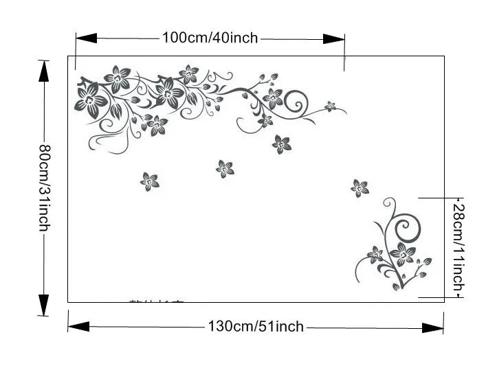 Hot DIY Beatiful Wall Art Decal Decoration Fashion Romantic Flower Wall Stickers Home Decor 3D Wallpaper Mural Poster