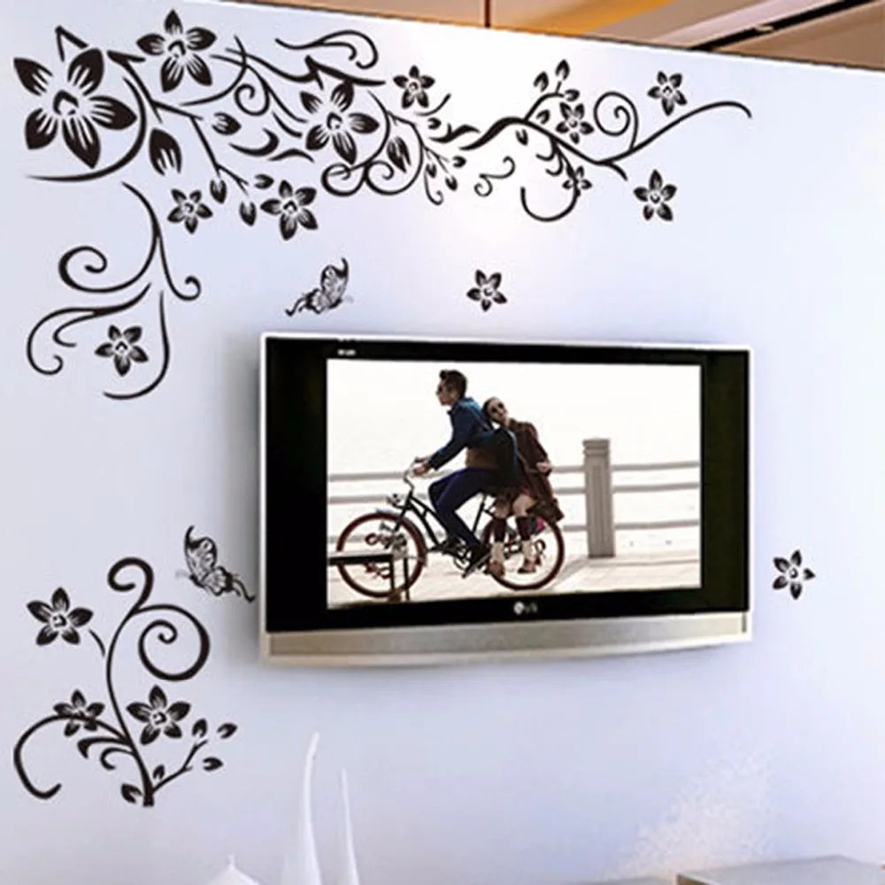 Hot DIY Beatiful Wall Art Decal Decoration Fashion Romantic Flower Wall Stickers Home Decor 3D Wallpaper Mural Poster