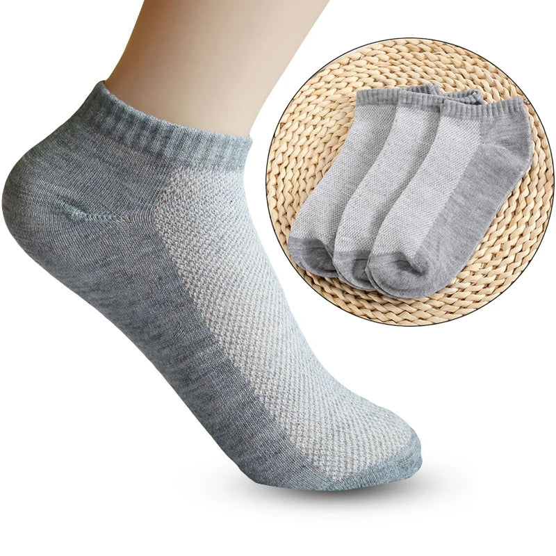 5pairs Cotton Socks  Men Casual Breathable Sports Sock Autumn Spring Running Basketball Short Ankle Low Cut Sox Boat Socks