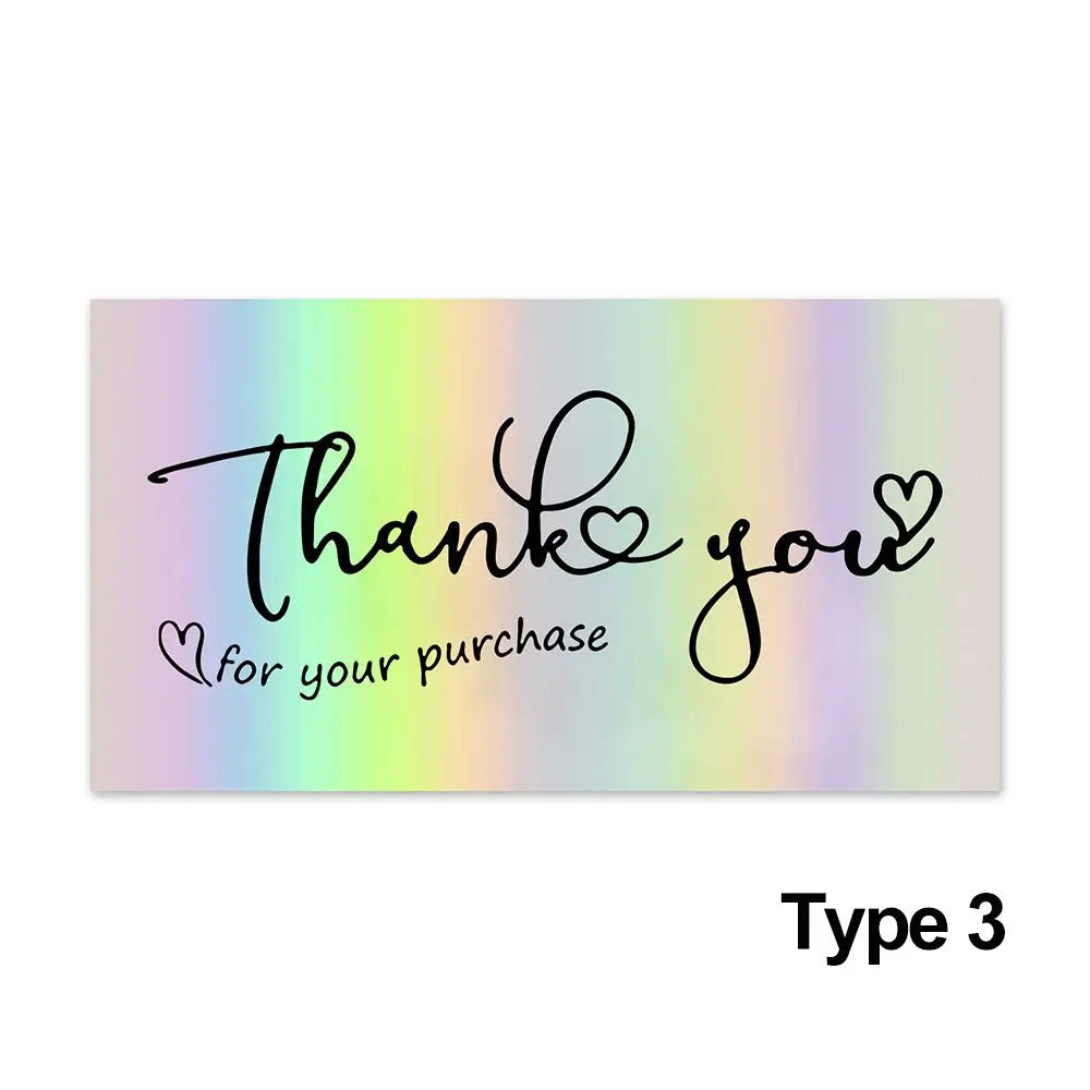 50PCS 5*9cm Greeting Postcard Online Retail Thanks Gorgeous Beyond Grateful Labels Thank You For Your Order Appreciate Cards