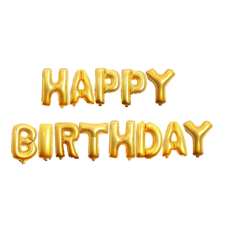 16 inch  Letters HAPPY BIRTHDAY Foil Balloons Happy Birthday Party Decoration Kids Alphabet Air Balloons Baby Shower Supplies