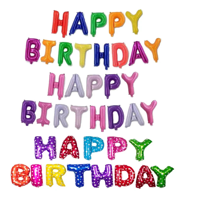 16 inch  Letters HAPPY BIRTHDAY Foil Balloons Happy Birthday Party Decoration Kids Alphabet Air Balloons Baby Shower Supplies