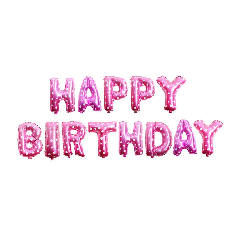16 inch  Letters HAPPY BIRTHDAY Foil Balloons Happy Birthday Party Decoration Kids Alphabet Air Balloons Baby Shower Supplies