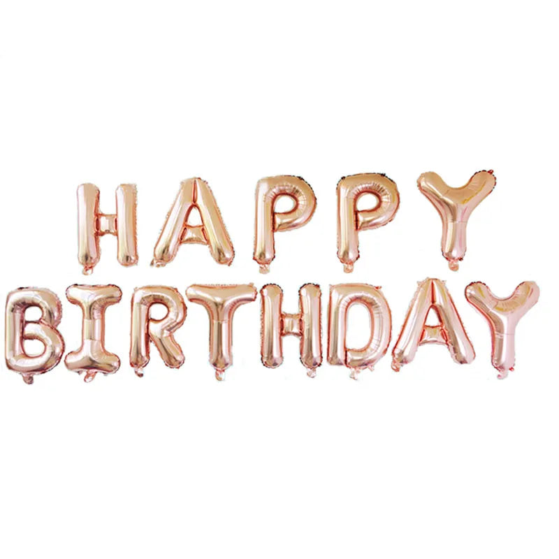16 inch  Letters HAPPY BIRTHDAY Foil Balloons Happy Birthday Party Decoration Kids Alphabet Air Balloons Baby Shower Supplies