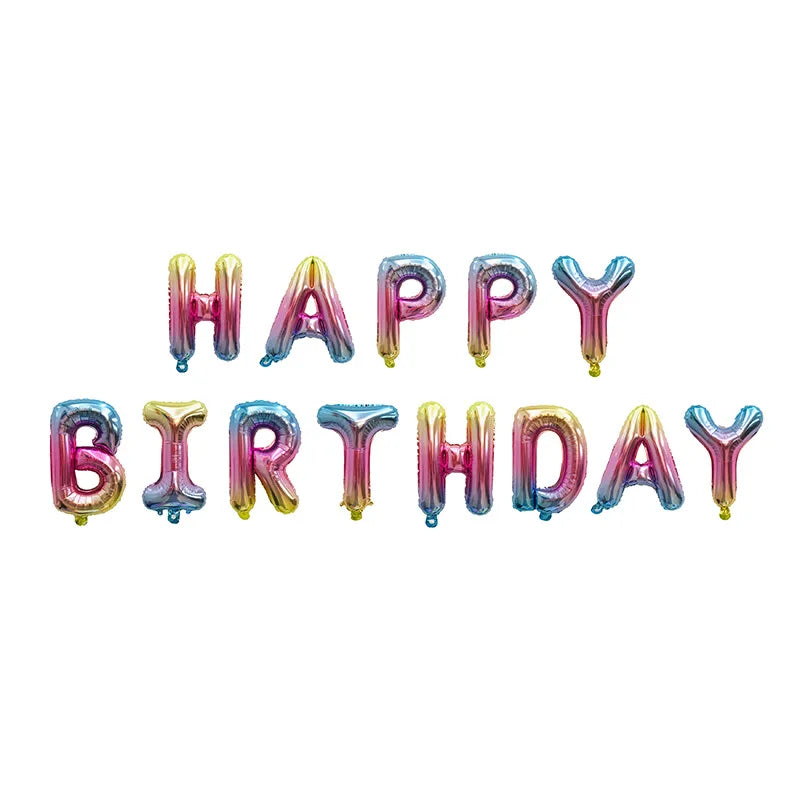 16 inch  Letters HAPPY BIRTHDAY Foil Balloons Happy Birthday Party Decoration Kids Alphabet Air Balloons Baby Shower Supplies