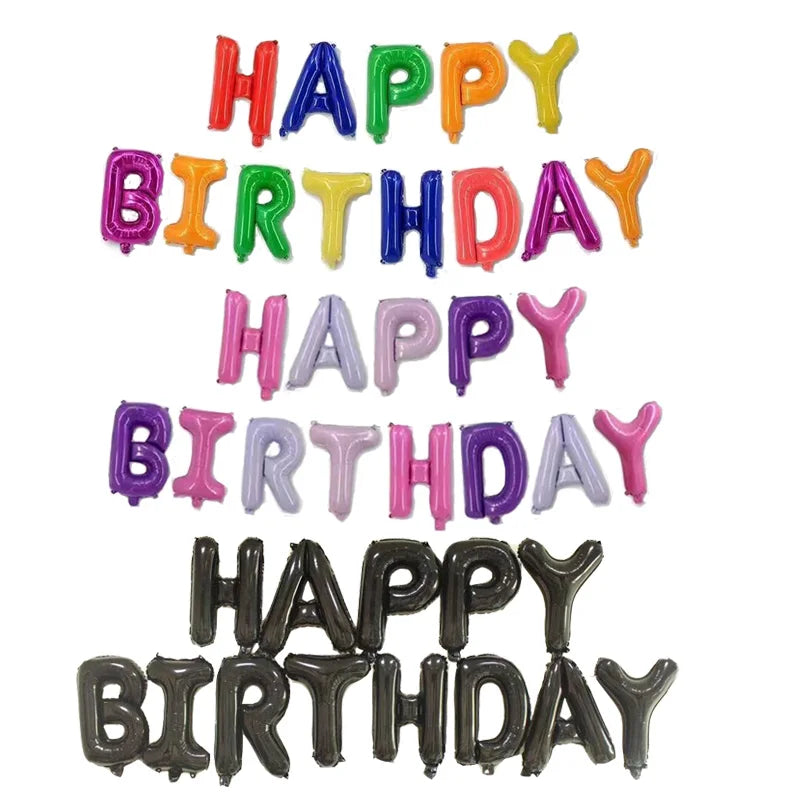 16 inch  Letters HAPPY BIRTHDAY Foil Balloons Happy Birthday Party Decoration Kids Alphabet Air Balloons Baby Shower Supplies