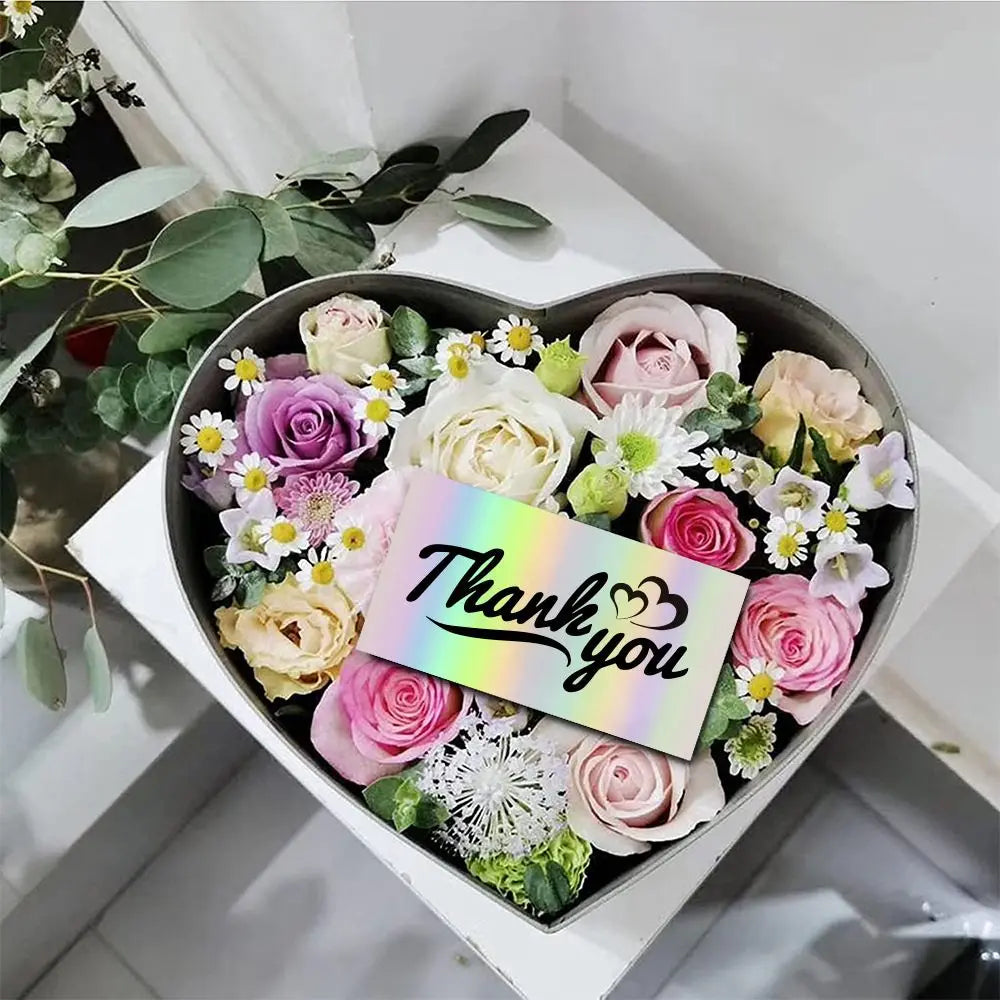50PCS 5*9cm Greeting Postcard Online Retail Thanks Gorgeous Beyond Grateful Labels Thank You For Your Order Appreciate Cards