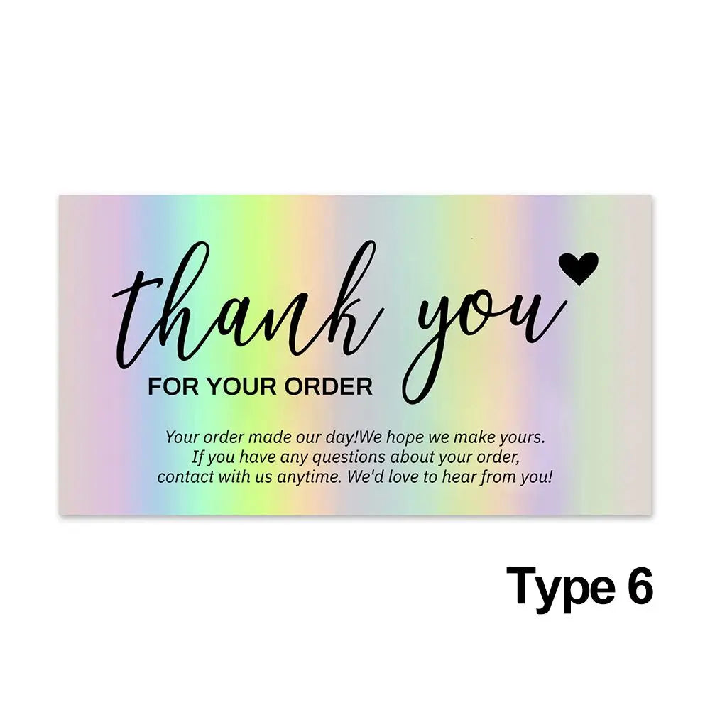 50PCS 5*9cm Greeting Postcard Online Retail Thanks Gorgeous Beyond Grateful Labels Thank You For Your Order Appreciate Cards