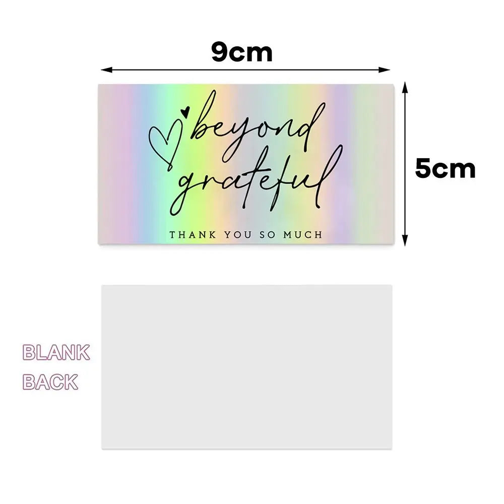 50PCS 5*9cm Greeting Postcard Online Retail Thanks Gorgeous Beyond Grateful Labels Thank You For Your Order Appreciate Cards
