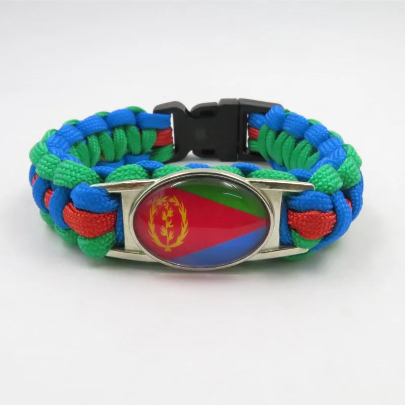 Love Eritrea Flag Bracelet Handmade Charm Bracelets & Bangles For Women And Men Jewelry Freindship Lovers Gift