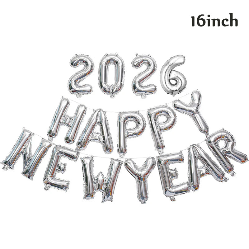 16inch 2026 happy new year foil balloons christmas new year party decoration festival party supplies Photo Props home decor