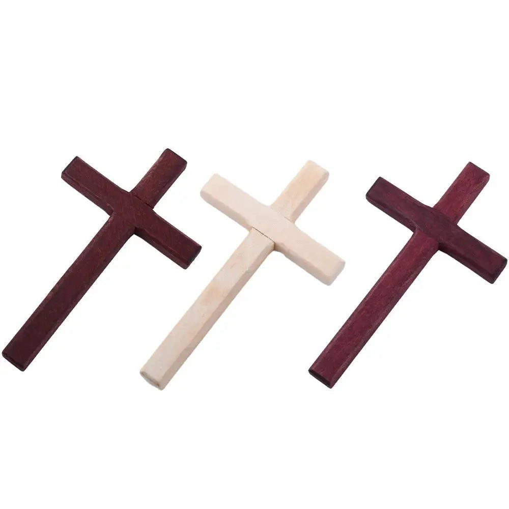 1PC Creative Christian Wooden Cross 12cm Hanging Wall Large Long Crucifix Two Color for Home Decoration