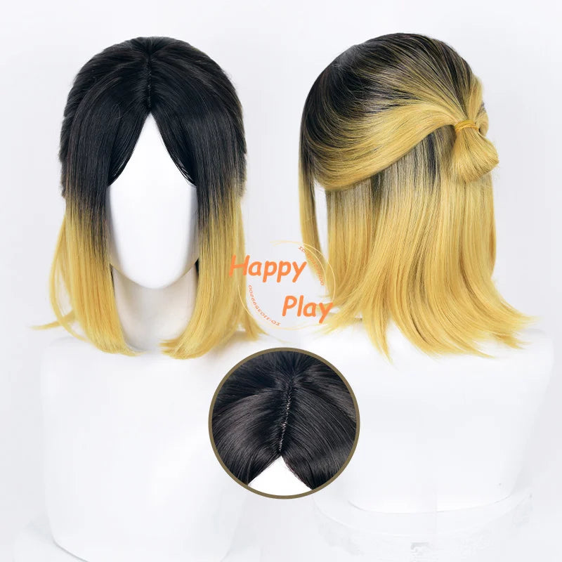 4 Styles Kenma Kozume Cosplay Wig Golden Black Dyeing Kozume Kenma Females Wig Heat Resistant Synthetic Hair Halloween Carnival
