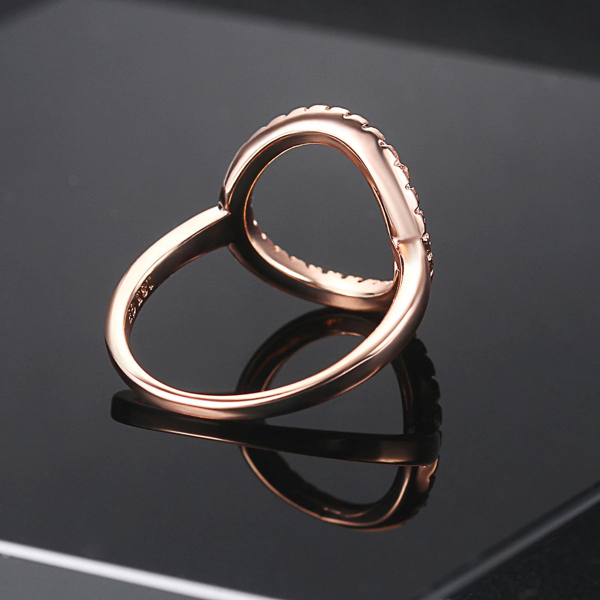 Rings For Women Summer Circle Personality Sweet Gift Rose White Gold Color All Size Fashion Jewelry R843 R844