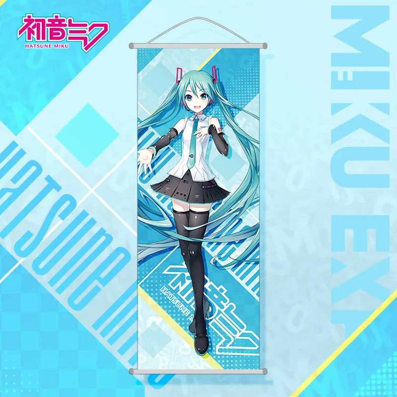 Hatsune Miku Room Decoration Wall Decoration Cartoon Hatsune Miku Hanging Painting Long Scroll Holiday Gift Anime Goods Support
