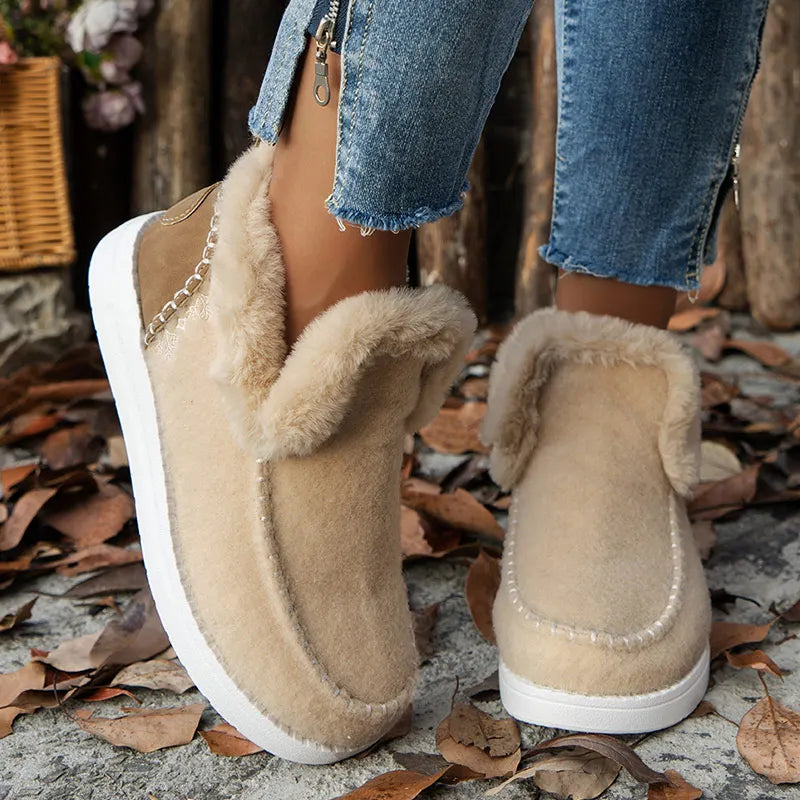 Boots 2025 Winter Shoes For Woman Fur Botas Mujer Casual Women's Ankle Boots Winter Footwear Female Rubber Snow Boots For Women