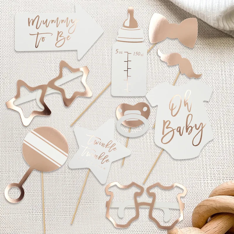 Baby Shower Photo Booth Props for Baby Gender Reveal Becoming a Mom Party Supplies Funny Photography Props