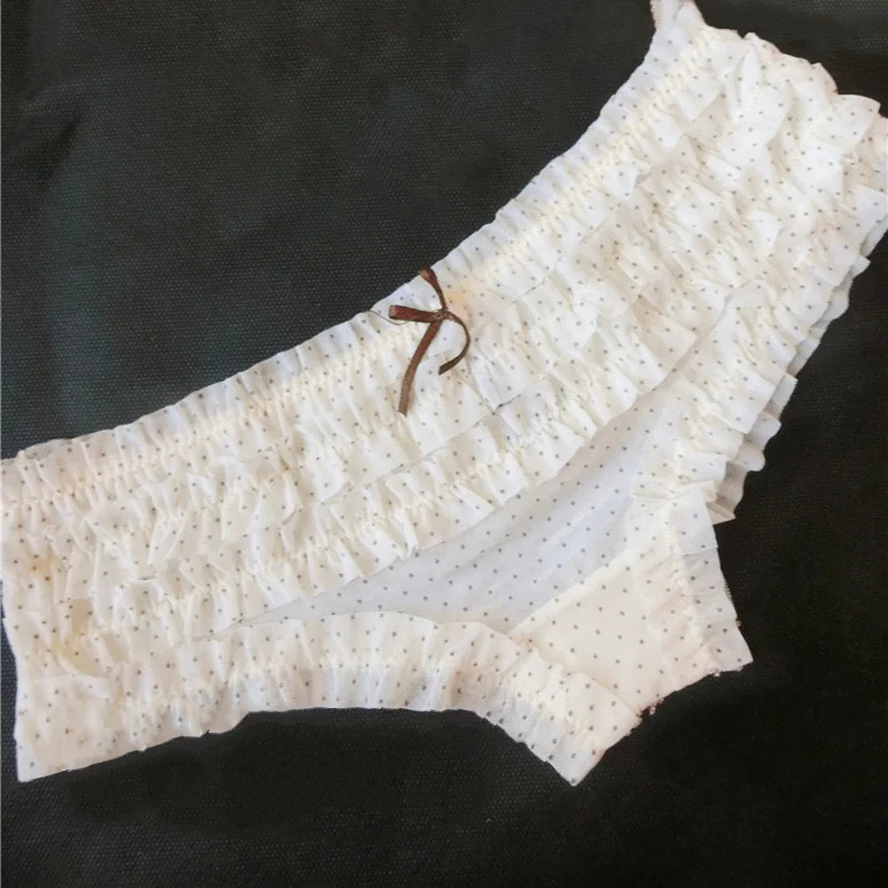 Sexy Women Cute Sweet Underwear Female Low Waist Panties Cake Layer Lace Briefs Ultra Thin Underpants Mesh Breathable Lingerie