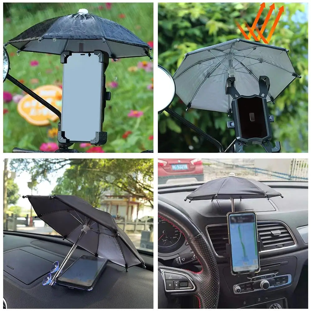 Sucker Mobile Phone Sunshade Umbrella With Suction Cup Phone Stands Outdoor Cover Sun Mount Phone Holder Accessories Waterproof