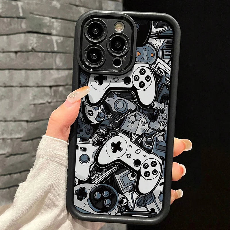 Case For iPhone 17 16 Pro Max Air Cases iPhone 15 Case Game Controller Graphic Case For iPhone 11 12 13 14Pro 7 8 Plus SE2 Cover
