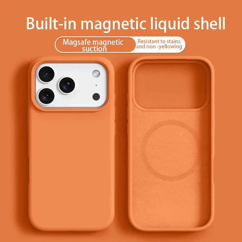 Original Magnetic Phone Case For iPhone 17 16 Pro Max Air Liquid Silicone Cases For iPhone17 16 Pro Max 17Pro Soft Bumper Cover