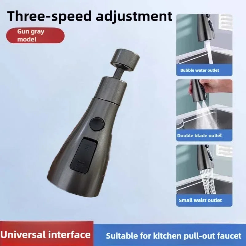 Universal 360° Rotation Kitchen Faucet Extender 3 In1 ABS Durable Water Saving Shower Spray Head Bathroom Basin Tap Replacement