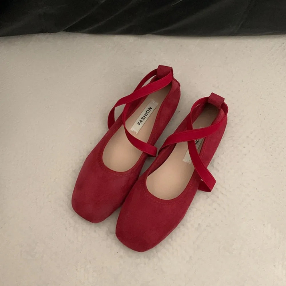 Flat Shoes for Women Summer New Pink Ballet Shallow Mouth Flats Sole Single Shoe Womens Soft Soled Mary Jane Shoes Pumps Zapatos