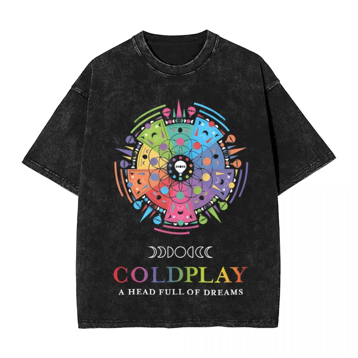 Head Full of Dreams Washed T Shirts Streetwear Novelty T-Shirt Coldplays World Tour 2024 Tee Shirt 100% Cotton High Street