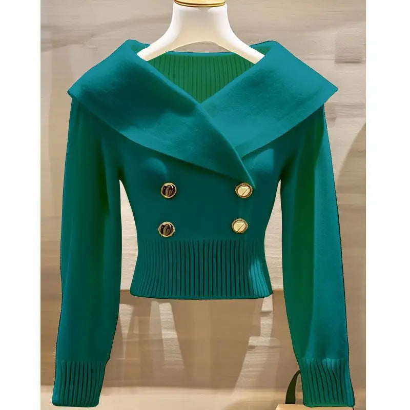 Sweater Women's 2025 New Fashion Autumn Long-Sleeved Temperament Casual Knitwear Female Pullovers Sweater