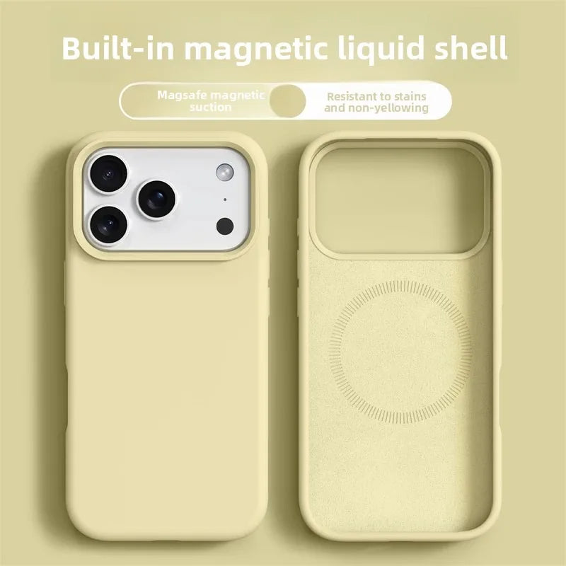 Original Magnetic Phone Case For iPhone 17 16 Pro Max Air Liquid Silicone Cases For iPhone17 16 Pro Max 17Pro Soft Bumper Cover
